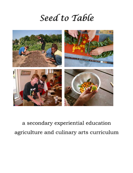 Seed to Table Curriculum Was Developed By