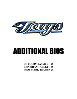 08-18-2011 Blue Jays Supplemental Bios