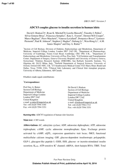 ADCY5 Couples Glucose to Insulin Secretion in Human Islets