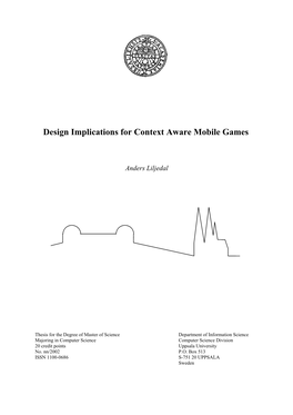 Design Implications for Context Aware Mobile Games