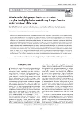 Herpetological Journal FULL PAPER