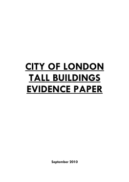 City of London Tall Buildings Evidence Paper