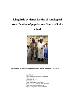 Linguistic Evidence for the Chronological Stratification of Populations South of Lake Chad