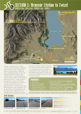 SECTION 2: Braemar Station to Twizel FITNESS:Easy SKILL:Easy TRAFFIC: Low GRADE: 2