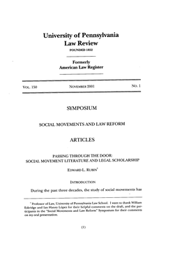 Social Movement Literature and Legal Scholarship