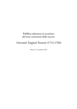 Giovanni Targioni Tozzetti (1712-1783)