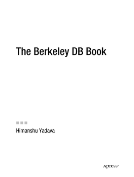 The Berkeley DB Book