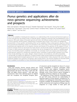 Prunus Genetics and Applications After De Novo Genome Sequencing