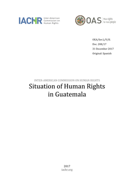 Situation of Human Rights in Guatemala 2017