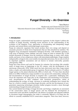 Fungal Diversity – an Overview