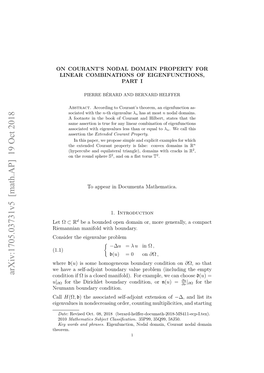 Arxiv:1705.03731V5 [Math.AP] 19 Oct 2018 Condition If Ω Is a Closed Manifold)