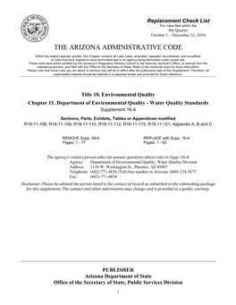 Surface Water Quality Standards Are Established in the Permit and Tech- Historical Note Adopted Effective April 24, 1996 (Supp