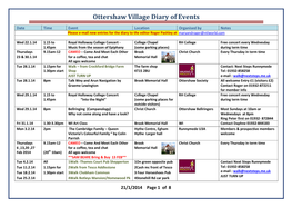 Ottershaw Village Diary of Events