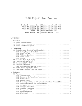 CS 162 Project 1: User Programs