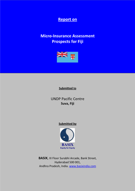 Report on Micro-Insurance Assessment Prospects for Fiji