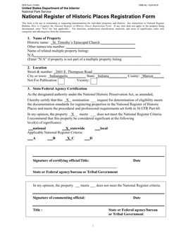 National Register of Historic Places Registration Form