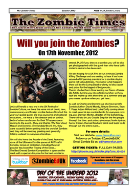 Zombie Times October 2012 FREE to All Zombie Lovers