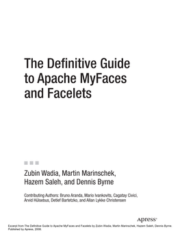 The Definitive Guide to Apache Myfaces and Facelets