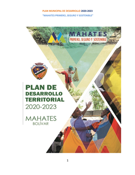 Plan Municipal De Desarrollo 2020-2023 “Mahates Primero, Seguro Y Sostenible”