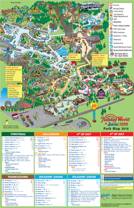 Park Map 2016 CHRISTMAS HALLOWEEN 4TH of JULY 4TH of JULY