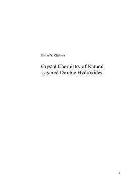 Crystal Chemistry of Natural Layered Double Hydroxides