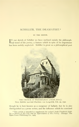 Schiller, the Dramatist. (Illustrated.)