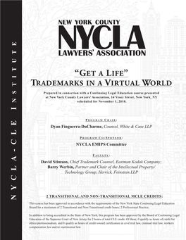 “Get a Life” Trademarks in a Virtual World