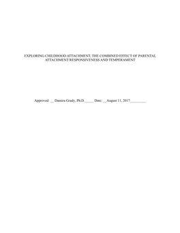 Exploring Childhood Attachment, the Combined Effect of Parental Attachment/Responsiveness and Temperament