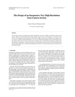 The Design of an Inexpensive Very High Resolution Scan Camera System