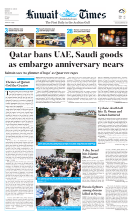 Qatar Bans UAE, Saudi Goods As Embargo Anniversary Nears Bahrain Sees ‘No Glimmer of Hope’ As Qatar Row Rages