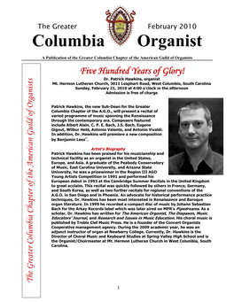 February 2010 Columbia Organist