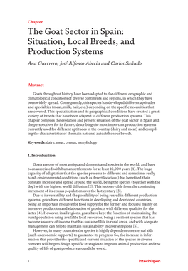The Goat Sector in Spain: Situation, Local Breeds, and Production Systems Ana Guerrero, José Alfonso Abecia and Carlos Sañudo