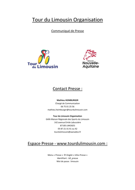 Tour Du Limousin Organisation