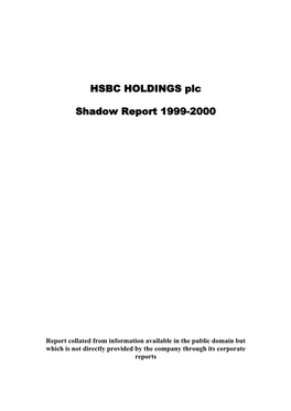 HSBC HOLDINGS Plc Shadow Report 1999-2000