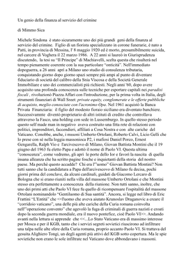 Un Genio Della Finanza Al Servizio Del Crimine Di Mimmo Sica Michele Sindona È Stato Sicuramente Uno Dei Più Grandi Geni