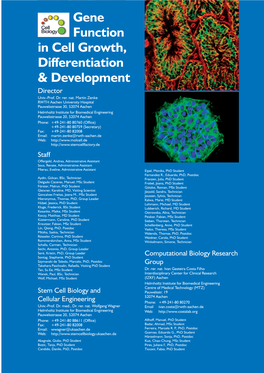 Gene Function in Cell Growth, Differentiation & Development
