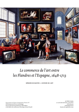 Le Commerce De L'art Entre Les Flandres Et L'espagne, 1648-1713