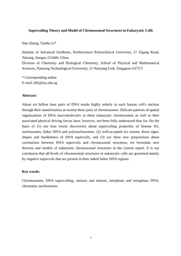 Supercoiling Theory and Model of Chromosomal Structures in Eukaryotic Cells