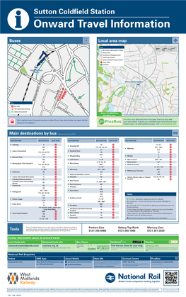 Sutton Coldfield Station I Onward Travel Information Buses Local Area Map