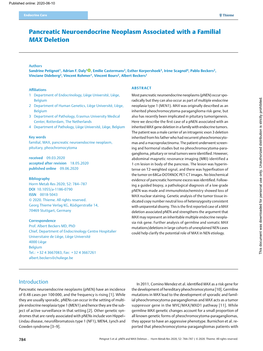 Pancreatic Neuroendocrine Neoplasm Associated with a Familial MAX Deletion