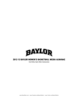 2012-13 Baylor Women's Basketball Media Almanac