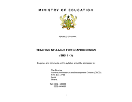 Teaching Syllabus for Graphic Design (Shs 1