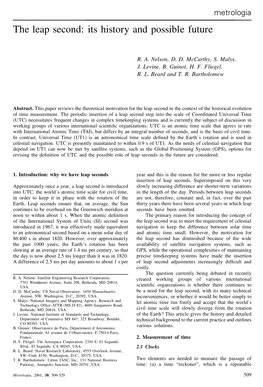 The Leap Second: Its History and Possible Future