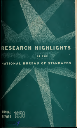 Research Highlights of the National Bureau of Standards