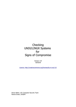 Checking UNIX/LINUX Systems for Signs of Compromise