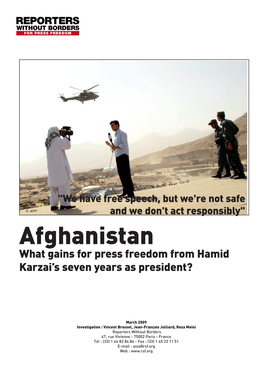 Afghanistan What Gains for Press Freedom from Hamid Karzai’S Seven Years As President?