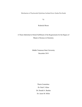 Mechanism of Nucleoside Hydrolase Isolated from Alaska Pea Seeds By