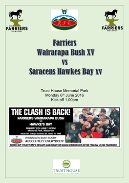 Trust House Memorial Park Monday 6Th June 2016 Kick Off 1.00Pm