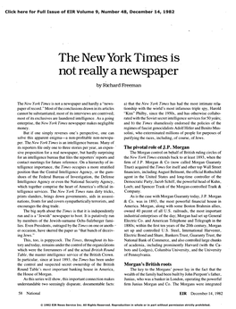 The {New York Times} Is Not Really a Newspaper