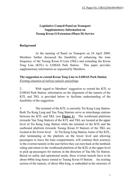 Paper on Tseung Kwan O Extension